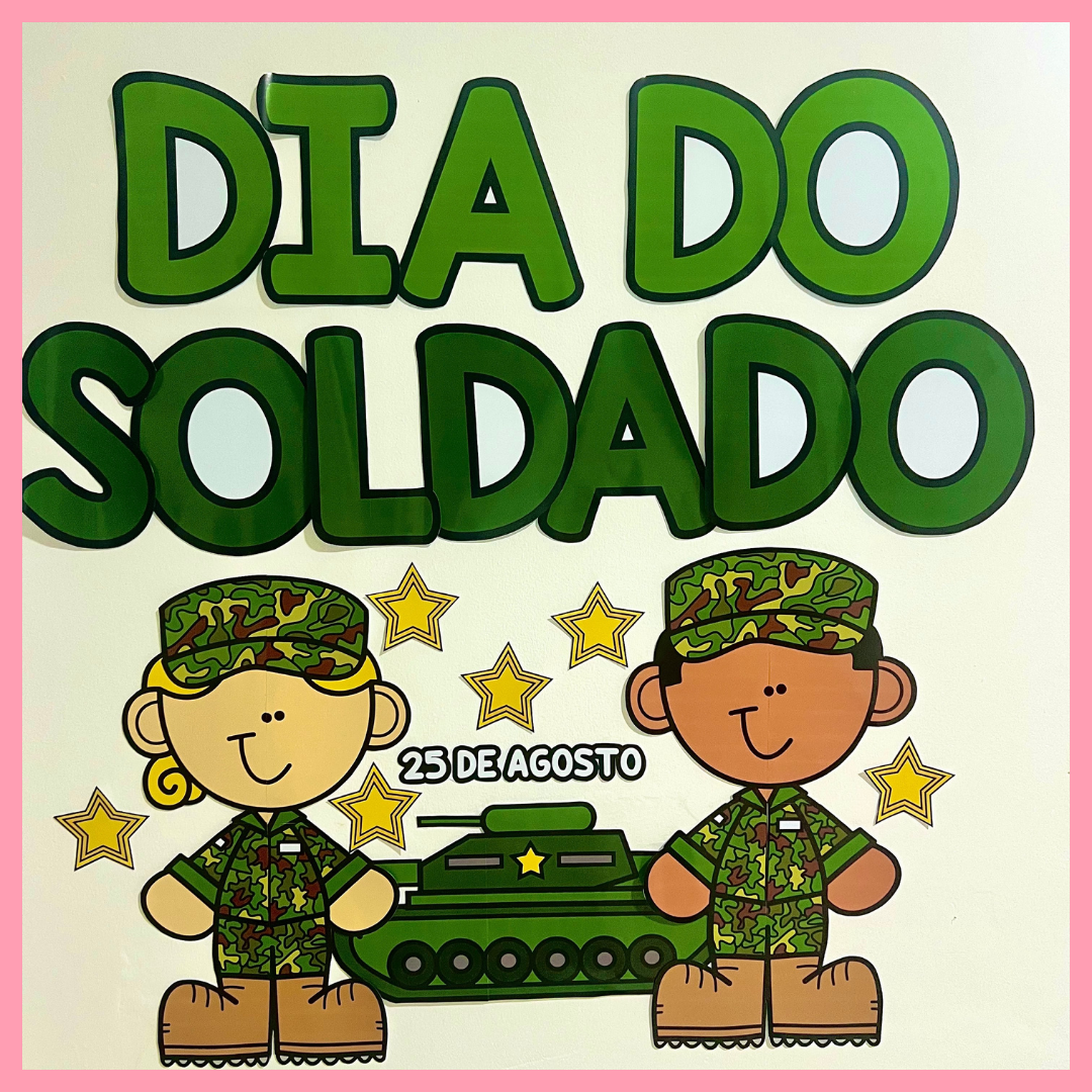 KIT DIA DO SOLDADO - PAINEL - LIVRO 3D E ATIVIDADES