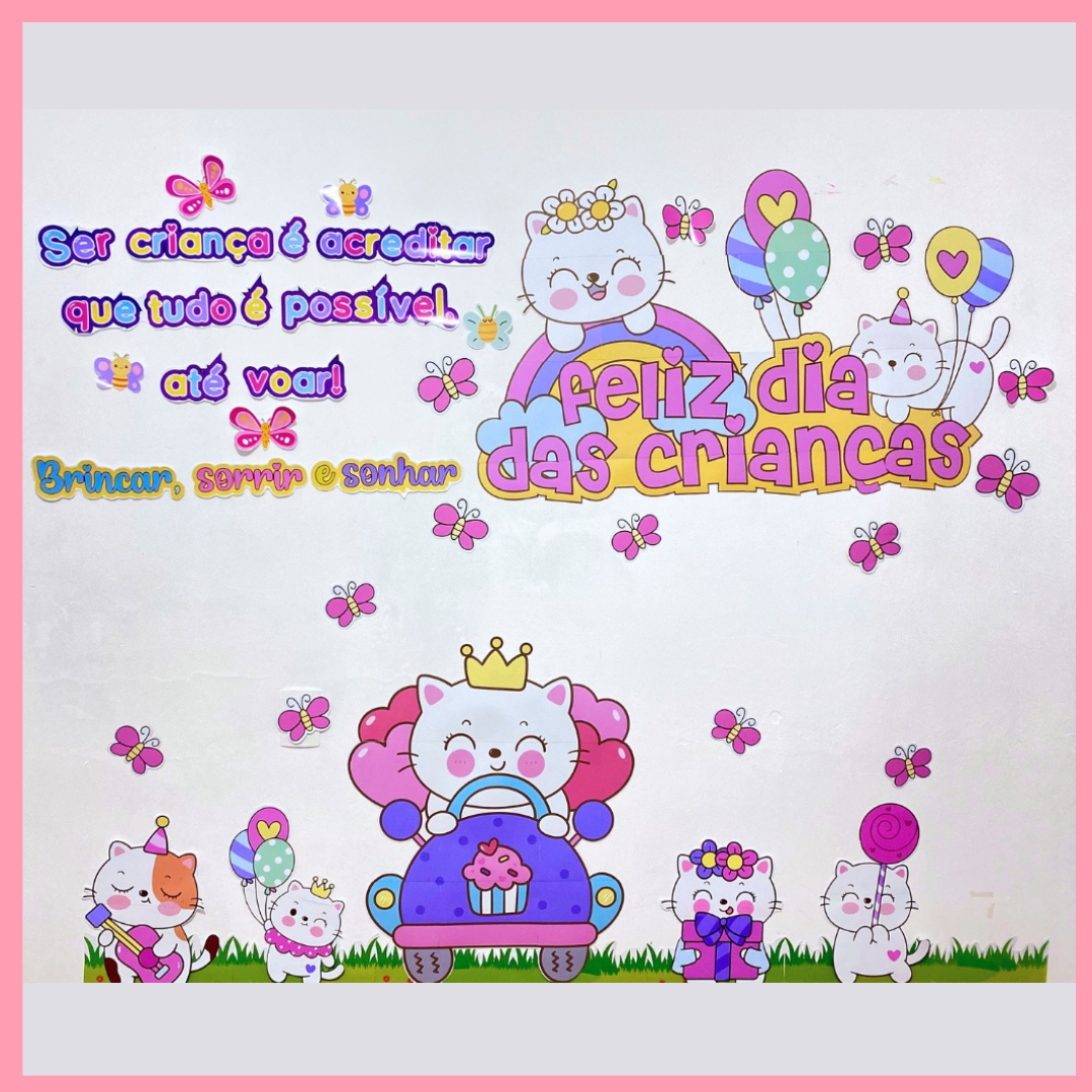 Painel e Lembrancinhas Dia das Crianças – Tema Colorido e Fofo