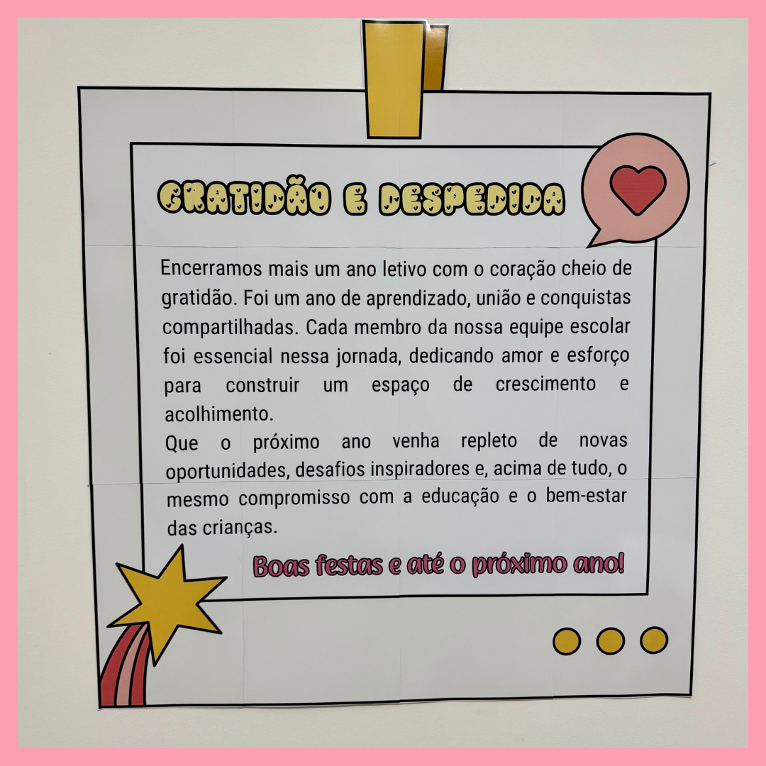 CARTAZ DA GRATIDÃO EQUIPE