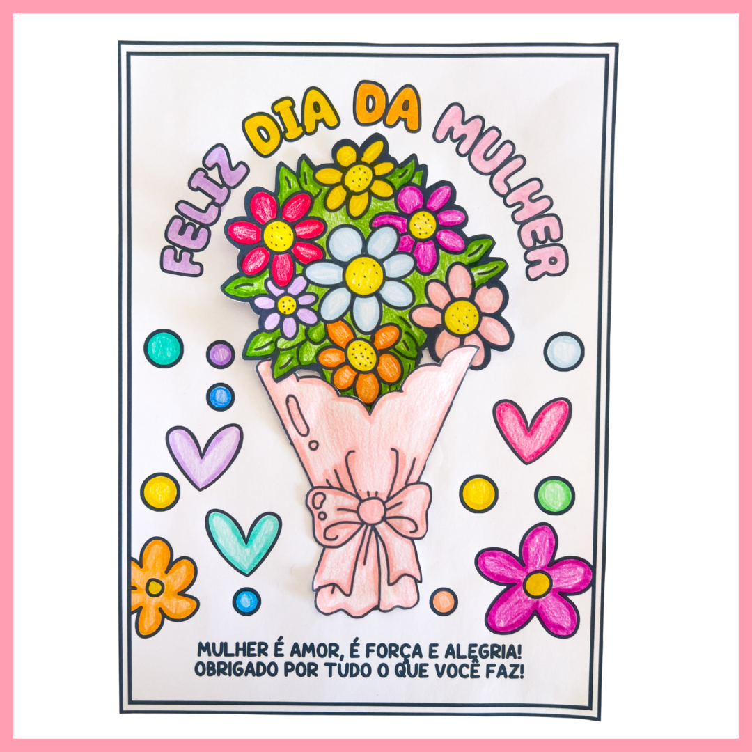 CARTÃO DIA DAS MULHERES - BUQUÊ DE FLORES