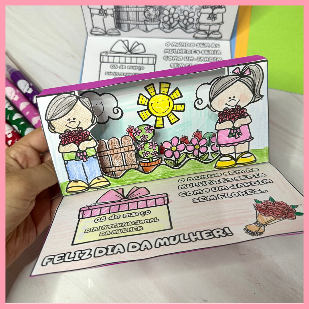 CARTÃO JARDIM 3D - DIA DAS MULHERES