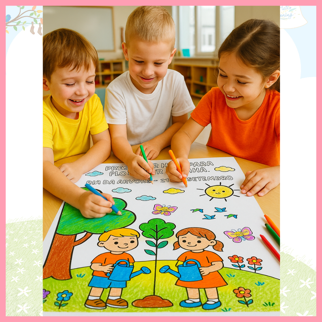PAINEL PINTURA COLETIVA DIA DA ÁRVORE