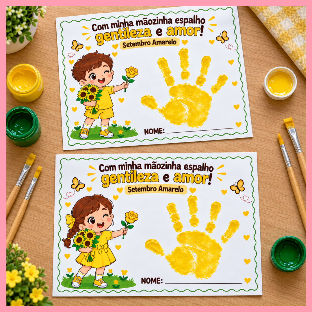 FOLHINHA SETEMBRO AMARELO - GENTILEZA E AMOR