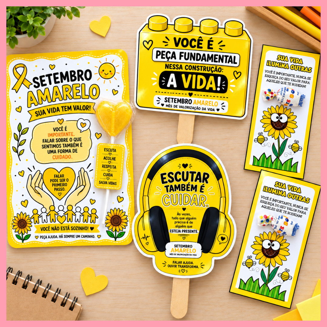 KIT CARTÕES - SETEMBRO AMARELO
